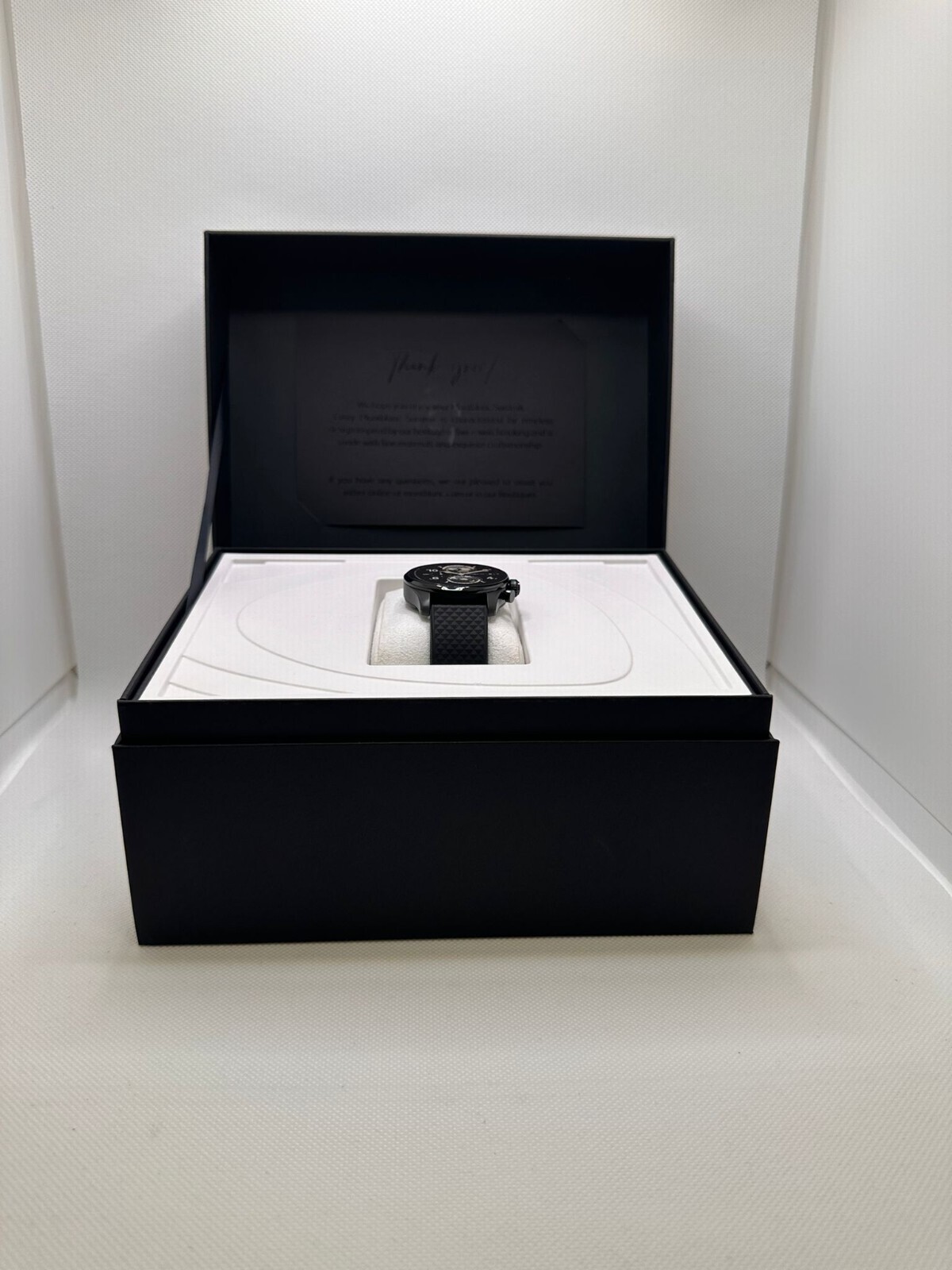 Pre-owned Montblanc Men's Summit 3 Black Leather Strap Smart Watch 42mm