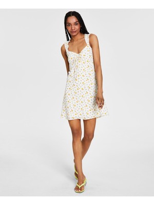 

BAR III ПЛАТЬЯ Женское белое короткое платье без рукавов на подкладке с галстуком + расклешенное платье, Белый