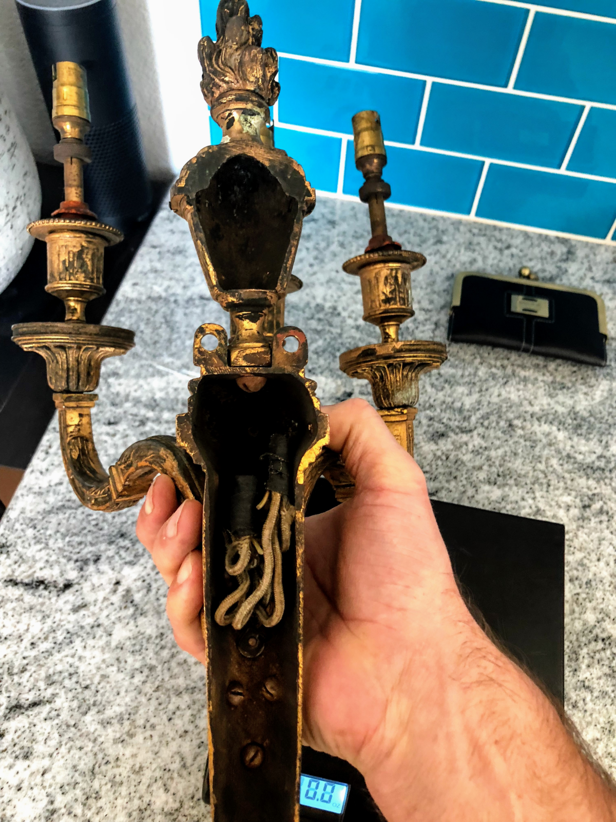 THREE LIGHT LOUIS XV STYLE  WALL SCONCE GREAT FOR A VICTORIAN HOUSE