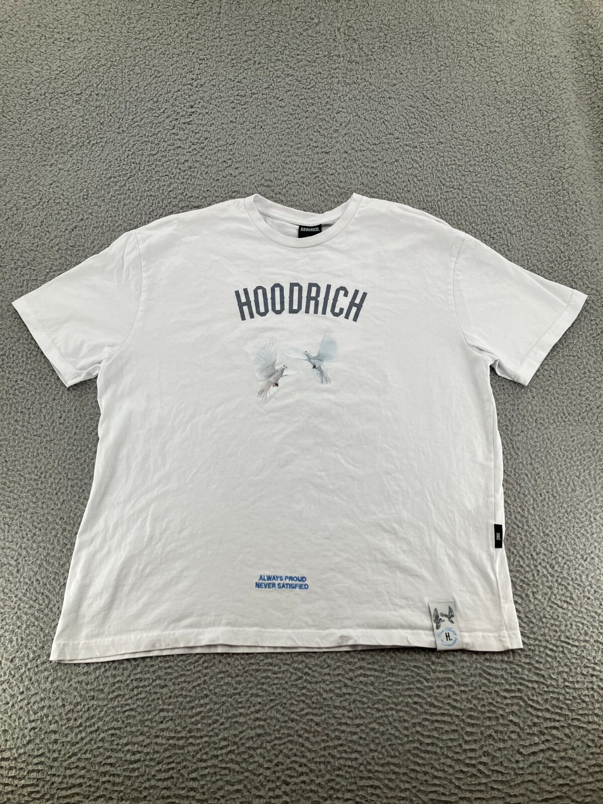 Hoodrich Shirt Mens 2XL White Embroidered Dove Logo Take