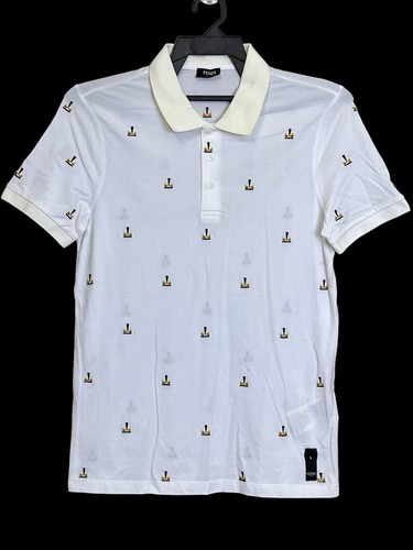 Tシャツ・カットソー FENDI SS25 Viscose polo shirt (FZC360AU82 F1BJD) Polo shirt Fabric White | Fendi