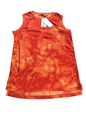 All In Motion Tank Top Shirt Boy Size Large Orange Red Tie Dye Moisture Wicking￼