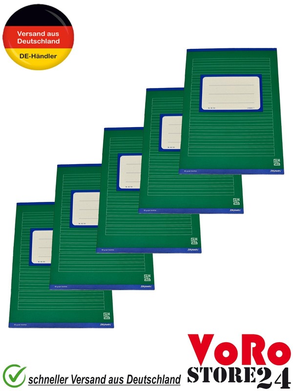 Brunnen-Heft 45701 A5 Liniert 5 StÃ¼Ck