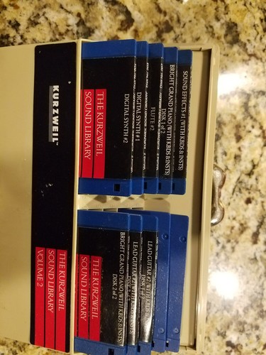 KURZWEIL K250 SOUND LIBRARY 10 DISKS WITH PLASTIC PROTECTIVE CASE