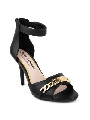 Женские черные босоножки на шпильке с открытым носком и цепочкой Goring Maia от JUICY COUTURE 9,5