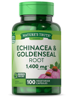 Echinacea Goldenseal 1400mg | 100 Capsules | Vegetarian | by Nature's Truth