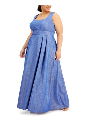 

R-M RICHARDS Женское синее вечернее платье в полный рост без рукавов Plus, Синий