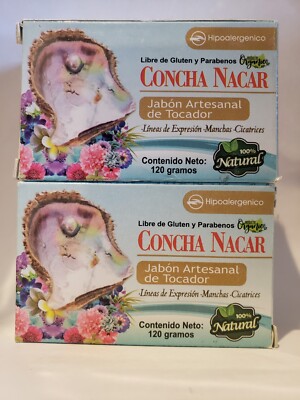 JABON DE CONCHA NACAR SOAP MOTHER OF PEARL (2 Pack) Aclarante,Skin Spots,Manchas