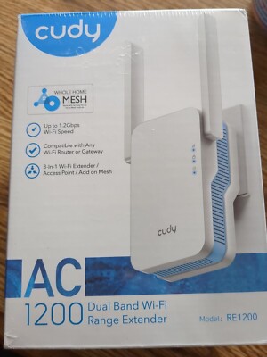 Cudy RE1200(US) AC1200 Mesh Dual Band WiFi Extender Up to 1200Mbps Sealed NIB!
