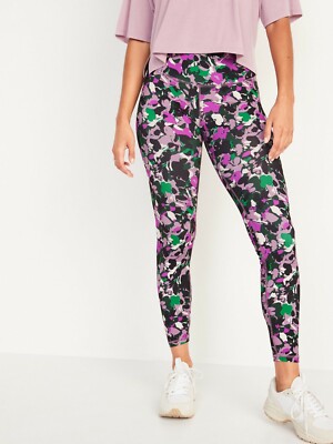 

Леггинсы PowerPress длиной 7/8 с высокой талией Old Navy с цветочным принтом, Multicolor