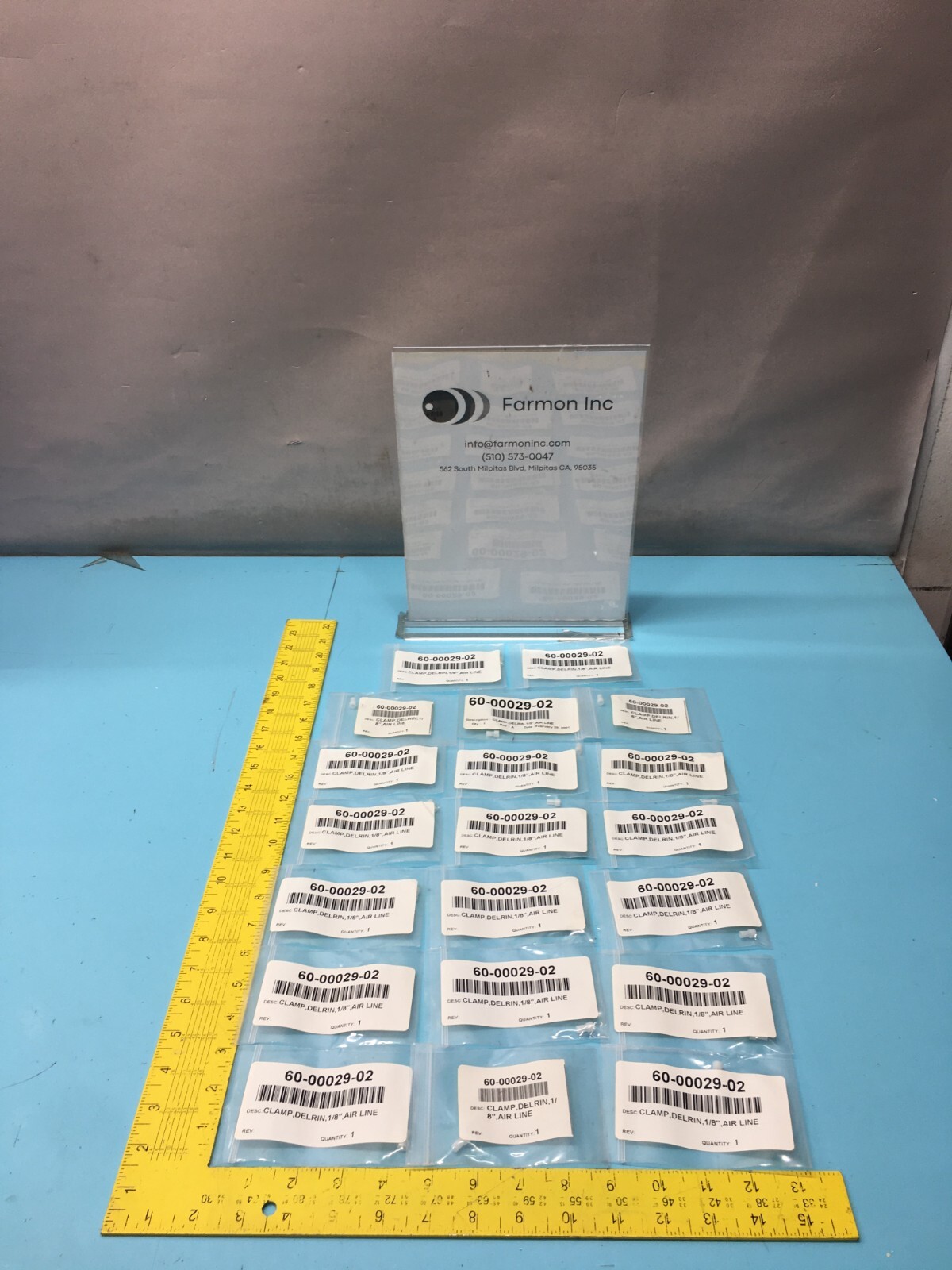 LOT OF 20 NOVELLUS 60-00029-02 CLAMP,DELRIN,1/8",AIR LINE,FVC8-57-A, 167146