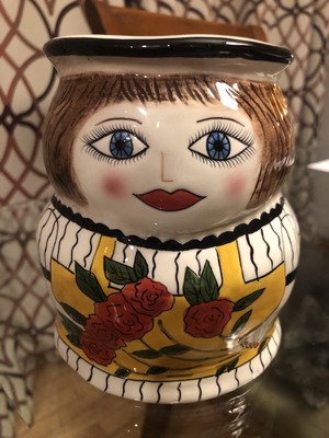 Roseanne Porcelain Jar Vase By Susan Paley By GANZ, Artist Signed FLAW