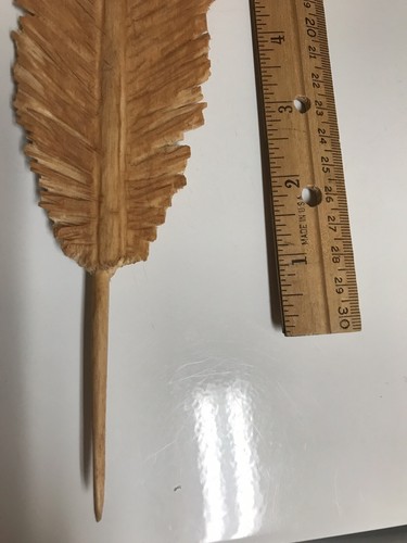 Hand Carved By DJE Basswood Feather VERY Detailed Turkey Oiled Fast Ship!