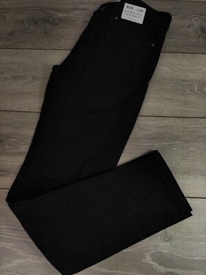 Topman black ripped knee stretch skinny fit jeans W30 L30 BLACK NEW A363-17
