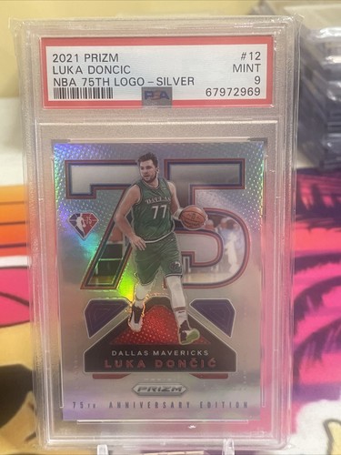 2021-22 Panini Prizm Luka Doncic 75th Logo Silver Prizm PSA