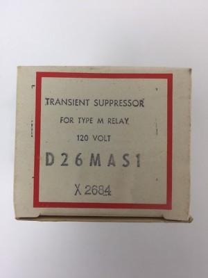 CUTLER HAMMER D26MAS1 TRANSIENT SUPPRESSOR FOR TYPE M RELAY 120 VOLT