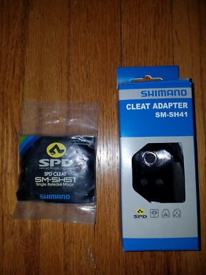 SHIMANO Cleat Adapter SM-SH41 With Bolts & SM-SH51 Single Release SPD Cleats NEW