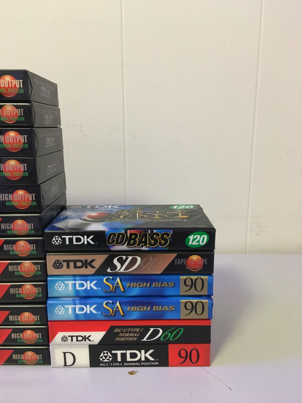 Lot of 42 NOS Blank Cassette Tapes - TDK D - TDK SA - TDK SD - TDK CD Bass