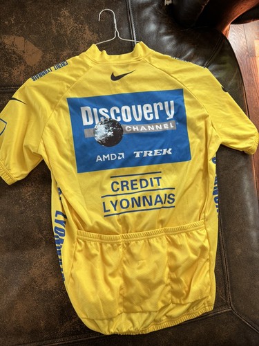Nike 2005 Tour de France Yellow Cycling Jersey Discovery Channel Top Mens Medium