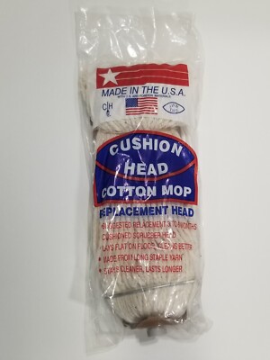 Cushion Head Cotton Mop Replacement Head #32 Scrubber Threaded Screw On JW Mfg  