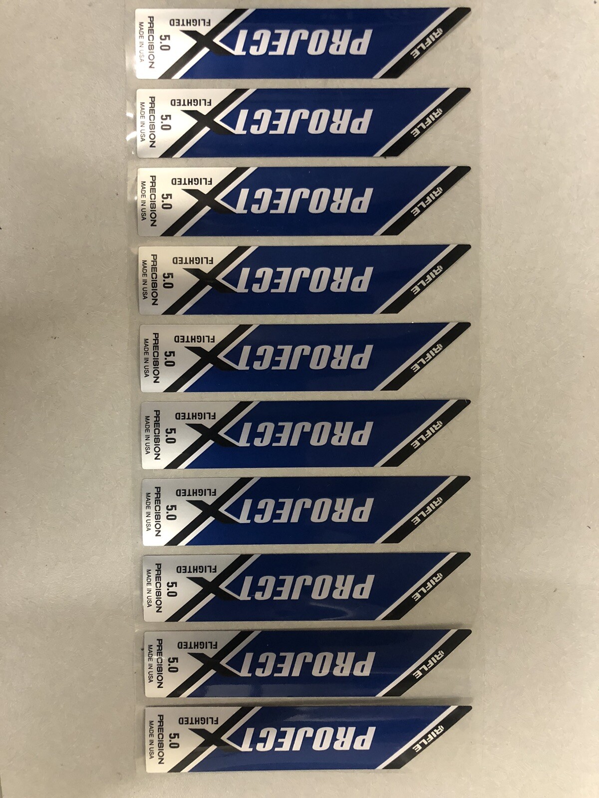 PROJECT X FLIGHTED 5.0 IRON Shaft Labels Sheet of 10