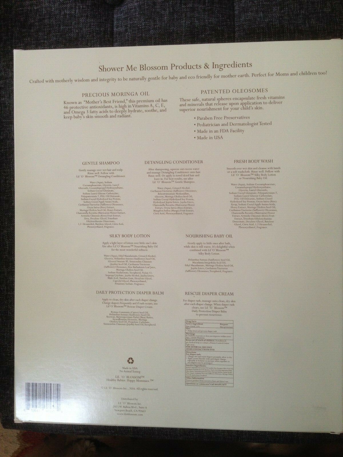 Lil 'O' Blossom’s Shower Me Blossom gift book 7 baby products NEW FREE SHIPPING