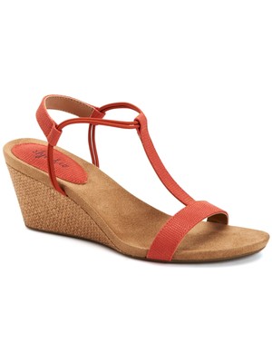 

STYLE - COMPANY Женские коралловые сандалии Mulan на танкетке с ремешком на пятке 10,5 м, Коралл, MULANPU