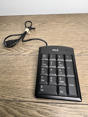 Black Numeric Keypad Plus Number Pad USB Micro Innovations KP25B Keyboard