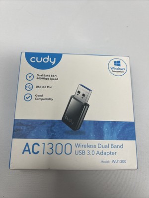 Cudy WU1300 AC 1300Mbps WiFi USB Adapter for AC1300Mbps Wi-Fi 3.0