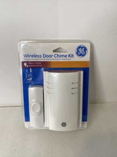 GE Wireless Doorbell Kit, 2 Melodies, 1 Push Button - White 