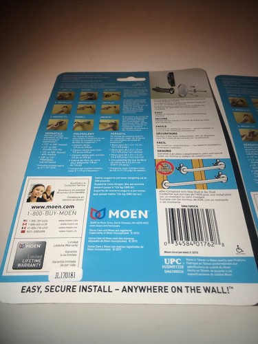 2 Moen Home Care Chrome Secure Grab Bar Mount Anchors Bathroom Safety SMA1005CH