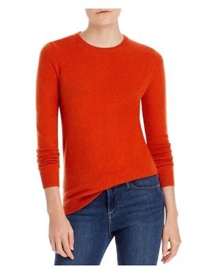 

C.CASHMERE Женский оранжевый кашемировый свитер с круглым вырезом и длинными рукавами