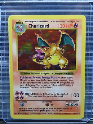 1999 Pokemon Charizard Shadowless Holo Rare #4/102 A78