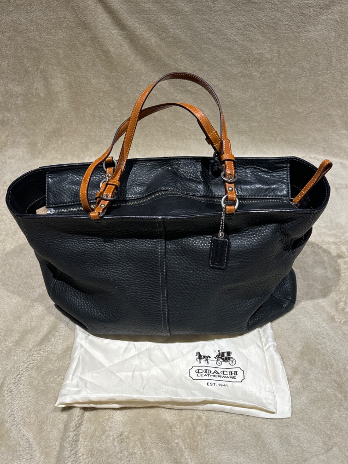 OLD COACH グラブタンレザービジネスバッグ　ブラック　百貨店購入 OLD COACH グラブタンレザービジネスバッグ ブラック 百貨店購入 COACH
