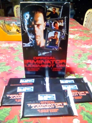 Terminator 2 Judgement Day T2 Trading Cards FIVE Wax Packs NEW Arnold 