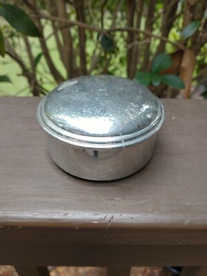 Vintage EMPIRE Pewter Blue Velvet Lined Keepsake Jewelry/Trinket Box