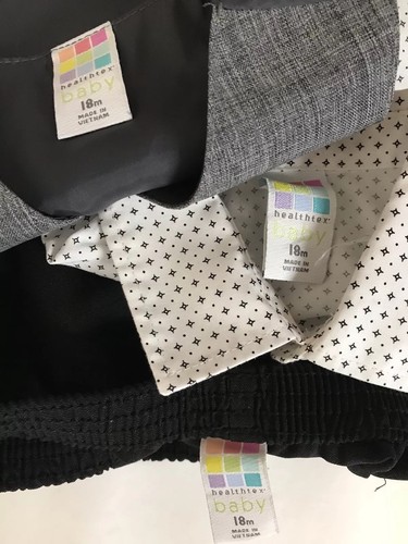 Healthtex 3 Piece Suit Baby Boys Size 18 Months Black Charcoal Gray Vest Pants