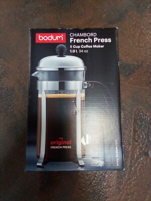 Chambord French Press Coffee Maker by Bodum 34 oz 8 cup Silver #359