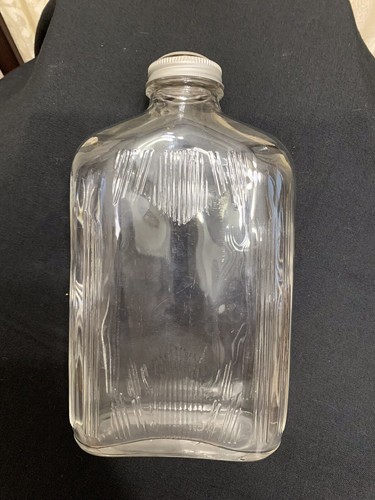 Vintage Clear Glass Bottle w/ Vented Screw On Top