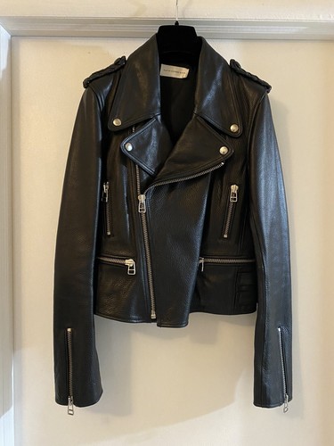 ジャケット・アウター FAITH CONNEXION MA-1 Faith Connexion Black Leather Biker Jacket 38 | eBay