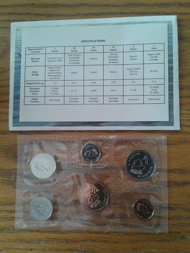 1995 Canadian 6 Coin PL Set Royal Canadian Min.