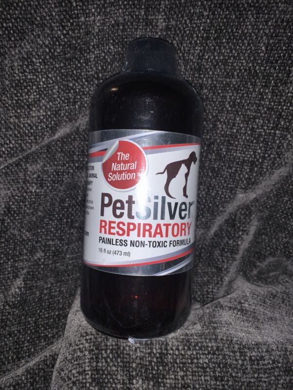 PetSilver Respiratory Solution with Chelated Silver for Cats and Dogs, 16 oz.