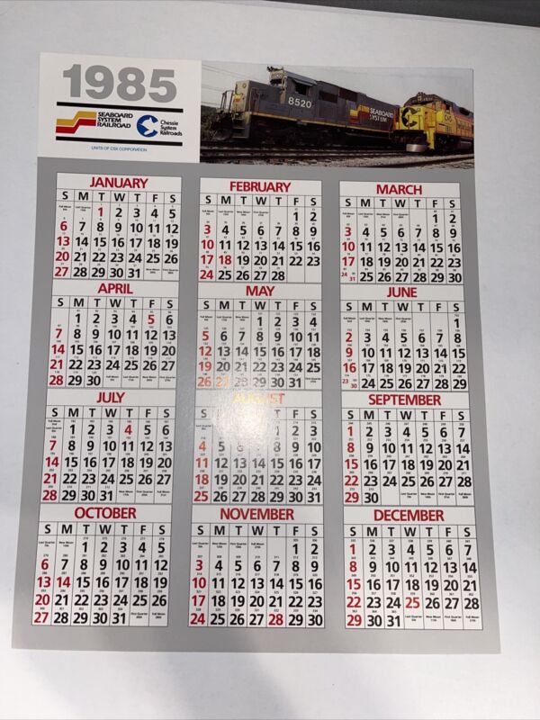 1985 Seaboard Sytem / Chessie System Railroad Calendar