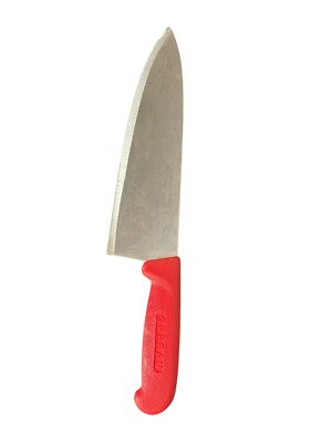Greban Professional Grade Chefs Knife Stainless Red Handle 10  Blade Sharp