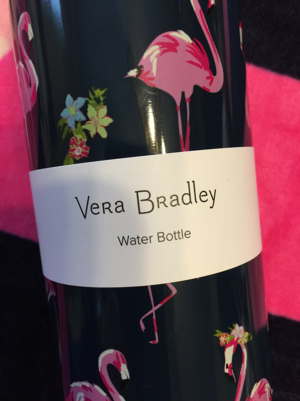 $40 VERA BRADLEY FLAMINGO FIESTA BEACH TOWEL AND $19 WATER BOTTLE - NWT