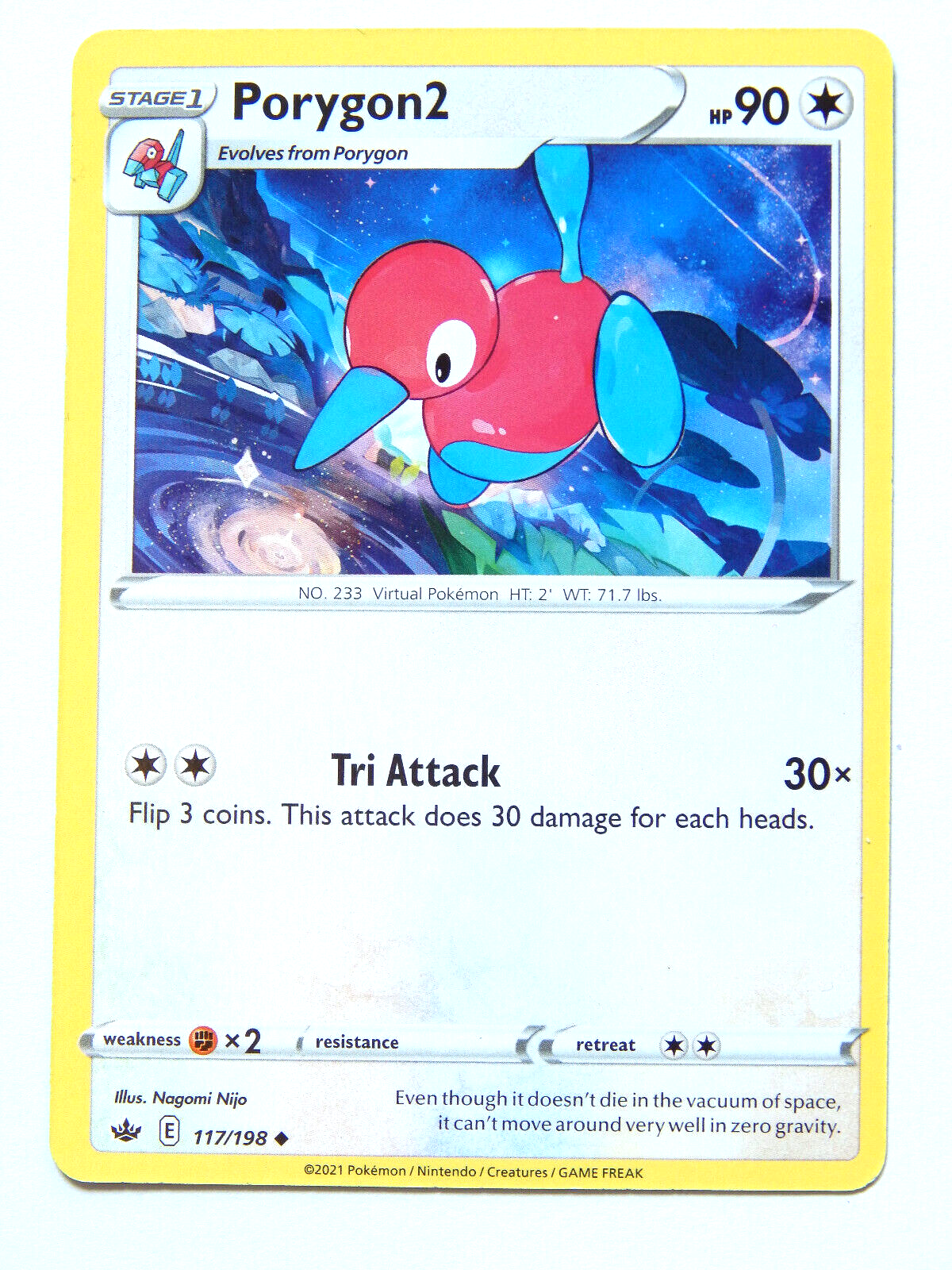 ポリゴン2 Porygon2 117/198 (NM, Pokemon Card, Chilling Reign 2021