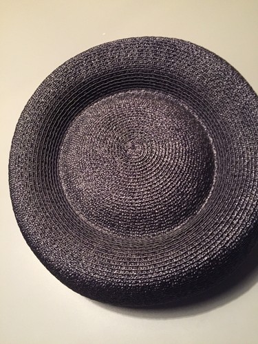 Vintage AMY New York  Pillbox Hat Woven Dark Navy Blue 1950s EUC