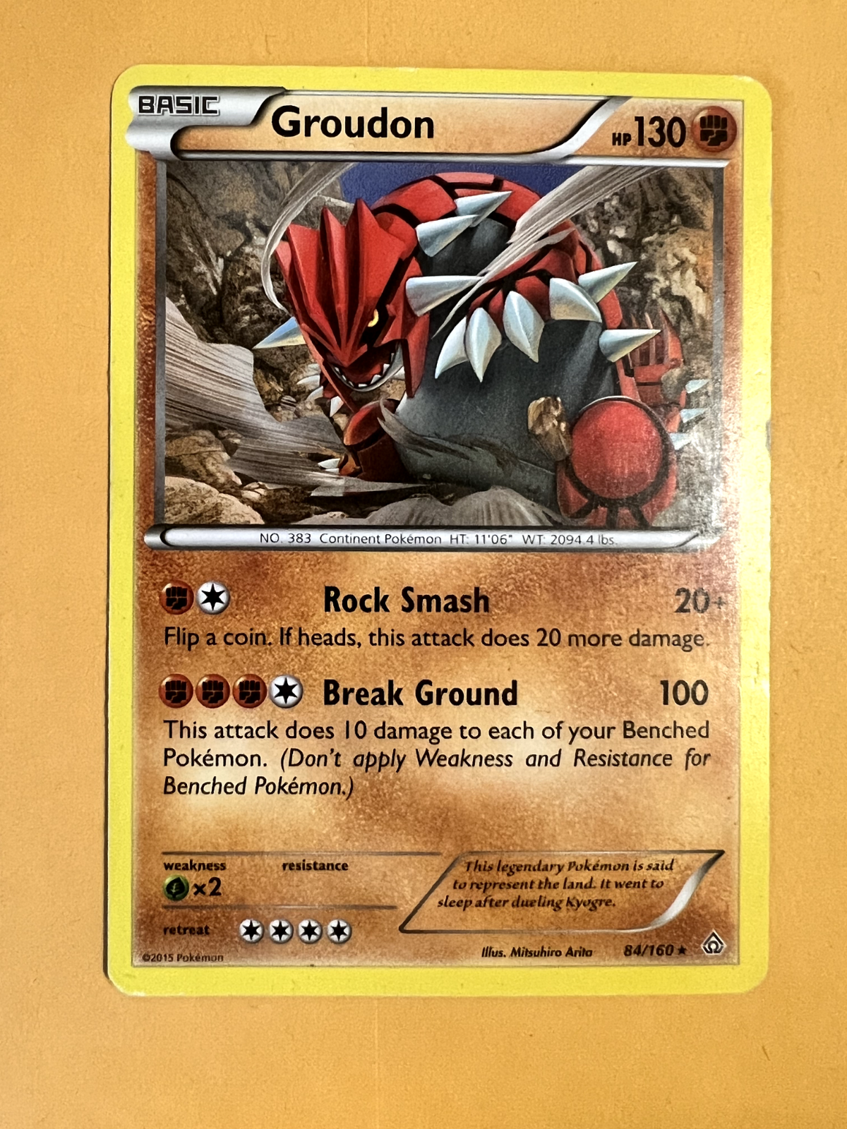 【PSA8】グラードンEX 英語 150/160 groudon Groudon EX 150/160 Full Art Ultra Rare Holo XY Primal Clash