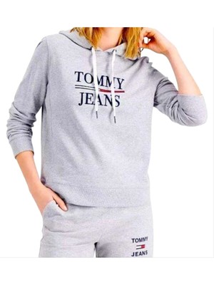 

Женская серая толстовка с длинными рукавами и боковыми швами TOMMY JEANS, топ, Серый