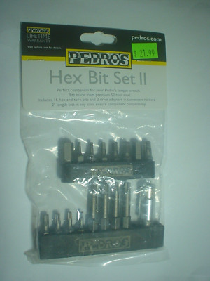 Pedro's Hex and Torx Bit Set II For Pedro's Torque Wrenches, 18 Piece Bit Set